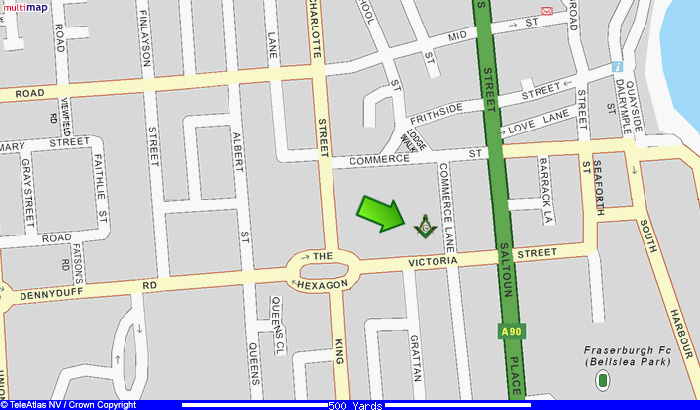 Street plan of Commerce Street and surrounding area